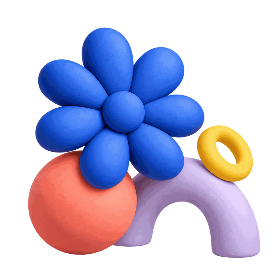 Colorful sculptural shapes