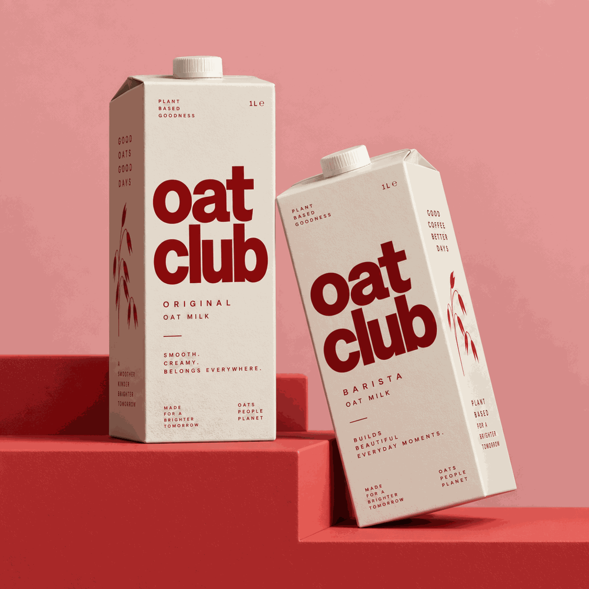 Original concept packaging for fictional Oat Club